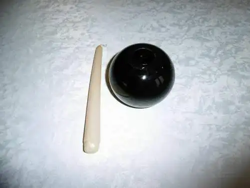 Kerzenhalter Kerzenständer Kugelform schwarz runde Form Stein echter Naturstein
