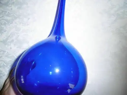 Vase aus Lauscha Glas Thüringen Mundgeblasen DDR, 2 St., Dekovase, Blau