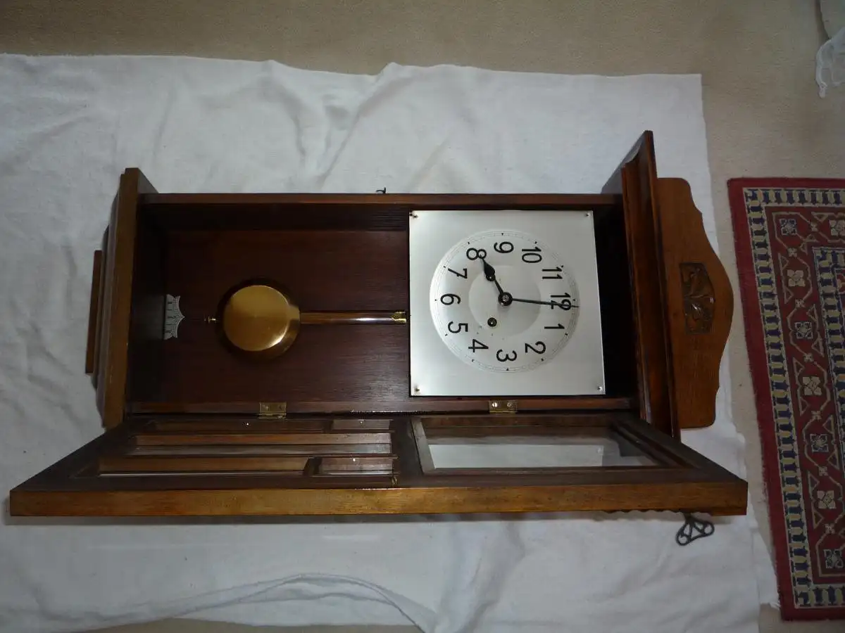 antike Wanduhr Pendeluhr Karl Lauffer  4