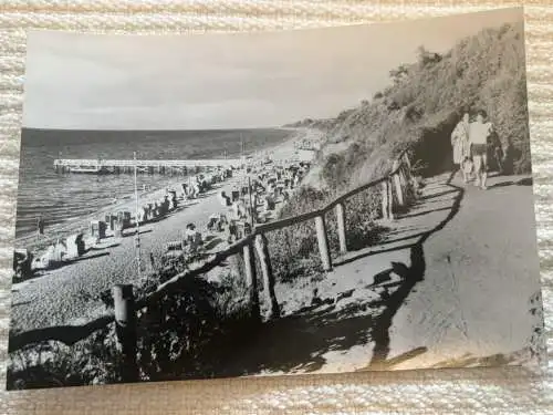[Echtfotokarte schwarz/weiß] Ostseebad Rerik, Blick auf den Strand. 