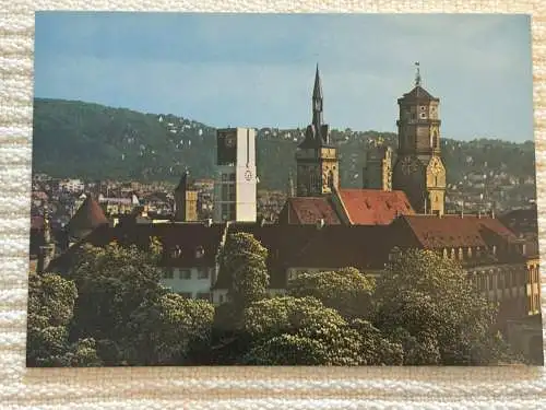 [Echtfotokarte farbig] Stuttgart - Türme der Stadt. 