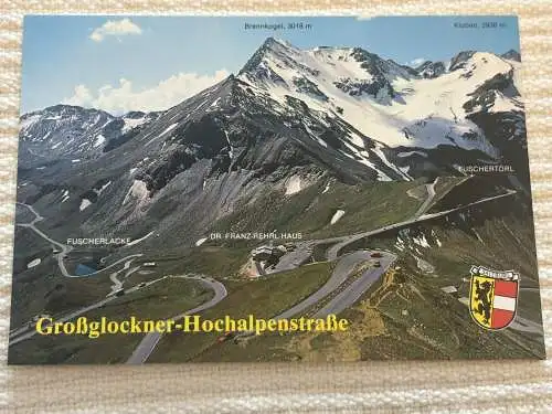 [Echtfotokarte farbig] Großglockner - Hochalpenstraßen, herrliche Aussichtsstraßen zwischen den Bundesländern Salzburg und Kärnten, 
Blick von der Edelweißspitze 2571 m. 