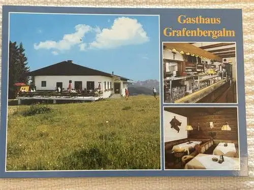 [Echtfotokarte farbig] Gasthaus Grafenbergalm, Bes. Fam. Bertl und Marianne Kranabetter, An der Bergstation Wagrain-Grafenberg, 1704 m. 