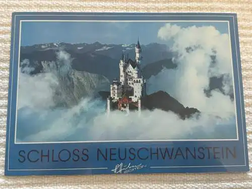 [Echtfotokarte farbig] Schloss Neuschwanstein, Königsschloß Neuschwanstein - Royal Castle Neuschwanstein. 