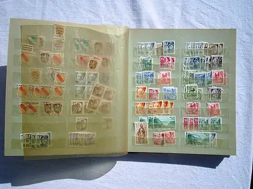Briefmarkenalbum, Album mit Briefmarken aus Rheinland-Pfalz, Baden und der französischen Besatzungszone