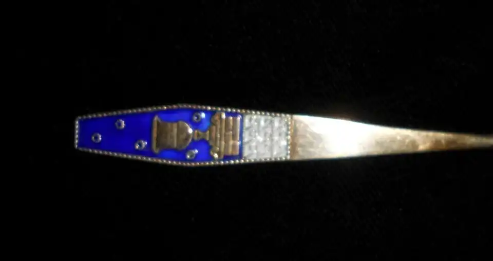 6 Teelöffel Kaffeelöffel 875er Silber Emaille UdSSR 2