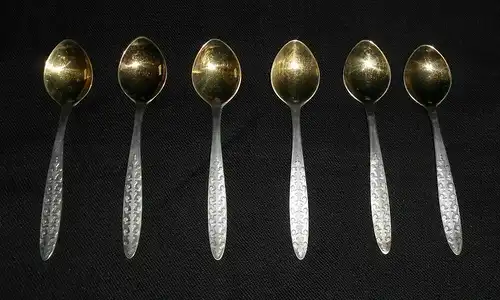 6 Mokkalöffel UdSSR 916er Silber Silberlöffel Silberbesteck