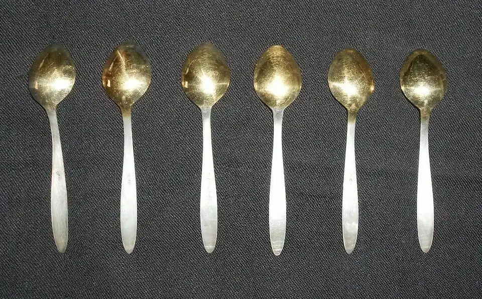 6 Mokkalöffel UdSSR 916er Silber Silberlöffel Silberbesteck 1