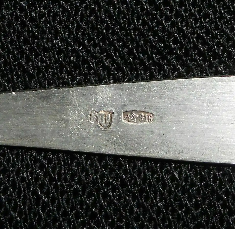 6 Mokkalöffel UdSSR 916er Silber Silberlöffel Silberbesteck 3