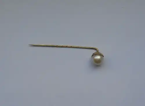 Anstecknadel Krawattennadel Hutnadel mit Perle - Gelbgold 333