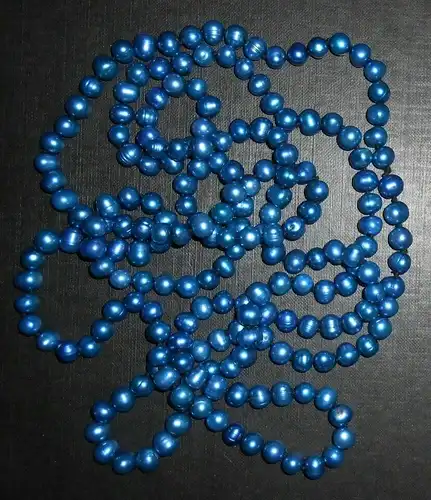 NEU Süßwasser Zuchtperlen Strang Kette, 160 cm endlos 7-8 mm