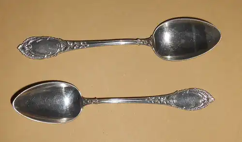Zwei antike Teelöffel Silber 84er 875er Russisches Kaiserreich Russland
