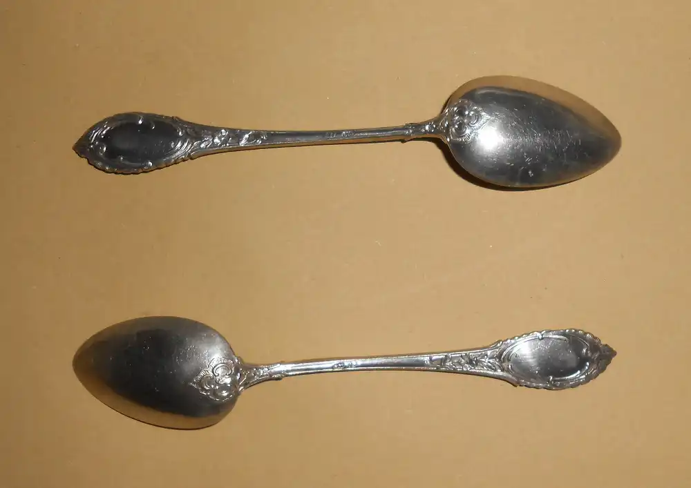 Zwei antike Teelöffel Silber 84er 875er Russisches Kaiserreich Russland 2