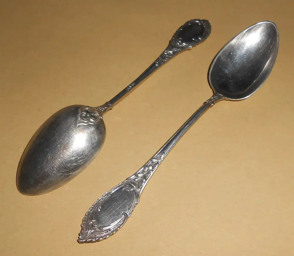 Zwei antike Teelöffel Silber 84er 875er Russisches Kaiserreich Russland 6