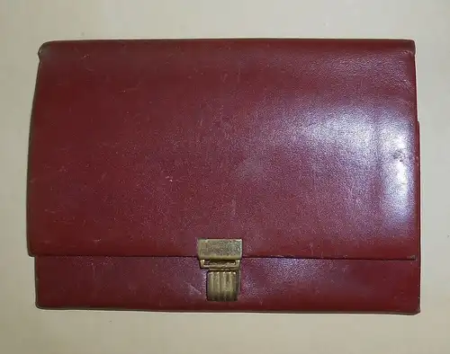 Vintage Damen Portemonnaie Geldbörse Brieftasche Leder weinrot
