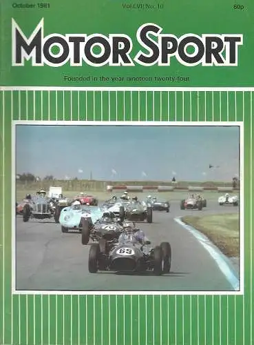 Motor Sport - Oktober 1981: Tourist Trophy, F1 Grand Prix Monza, Rallye 1000 Lakes, Dutch F1 Grand Prix, Vintage, Bristol Beaufighter. 