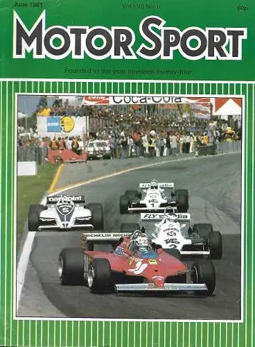 Motor Sport - Juni 1981: Formel 1 Grand Prix Imola und Zolder, TVR Tasmin Convertible, Rallye Korsika, Six Hours of Silverstone, Porsche 935, Prescott. 
