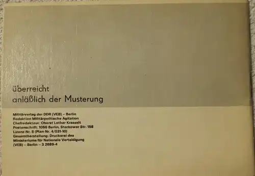 Gesetz über den Wehrdienst in der DDR Wehrdienstgesetz