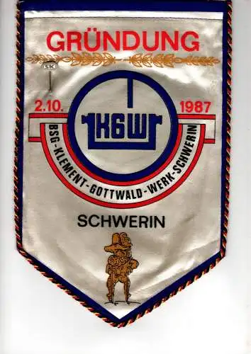 Wimpel Gründung BSG-KGW 2.10.1987 Schwerin