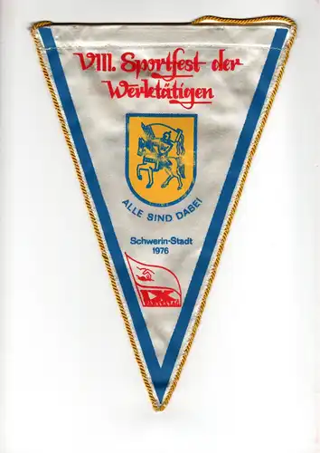 Wimpel VIII. Sportfest der Werktätigen Schwerin Stadt 1976