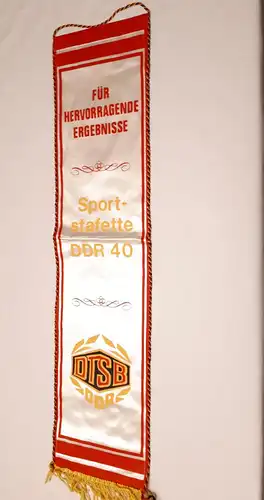 DDR Ehrenschleife Wimpel Sportstafette DDR 40