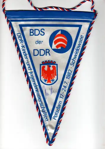 DDR Wimpel BDS der DDR Kinder- und Jugendmeisterschaften