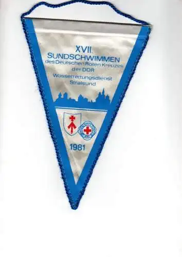 DDR Wimpel XVII. Sundschwimmen des DRK der DDR