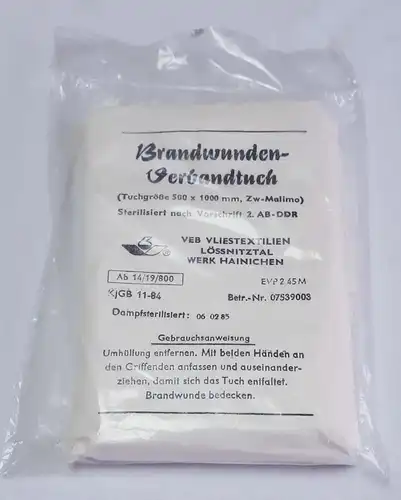 DDR Brandwunden Verbandtuch 500 x 1000 mm