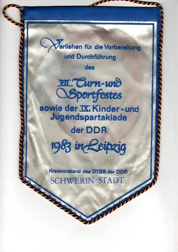 Wimpel VII. Turn- und Sportfest der DDR Leipzig 1983