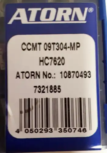 ATORN Wendeschneidplatte Positiv CCMT 09T304-MP HC7620