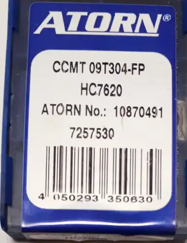 ATORN Wendeschneidplatte Positiv CCMT 09T304-FP HC7620