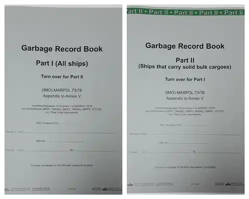 Garbage Record Book Part I und II