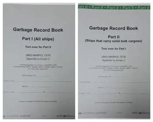 Garbage Record Book Part I und II