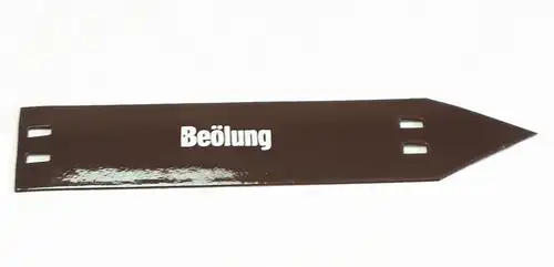 Rohrleitungskennzeichnungsschild "Beölung" Blech emailliert 26,5 cm x 5,5 cm