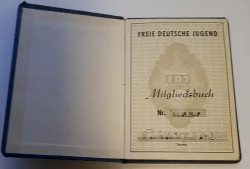 Mitgliedsbuch FDJ 1953 - 1957 Freie Deutsche Jugend