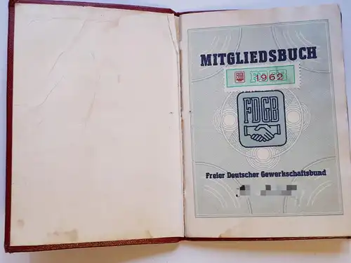 Mitgliedsbuch 1960 - 1969 FDGB