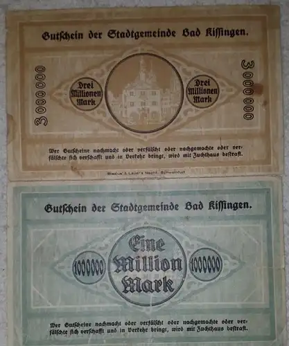 Gutscheine der Stadtgemeinde Bad Kissingen 1923