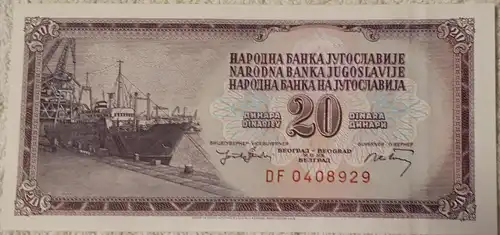 Banknote Jugoslawien 20 Dinar