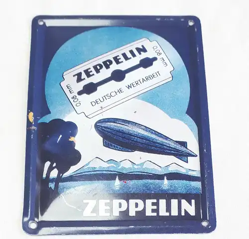 Schild "Zeppelin - Deutsche Wertarbeit" 11 x 8 cm