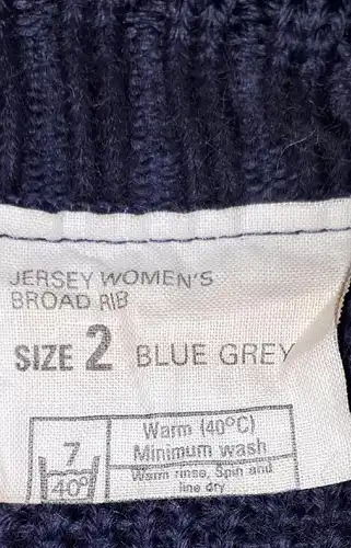 Britische Armee Damen Wollpullover Größe 2 Blue Grey