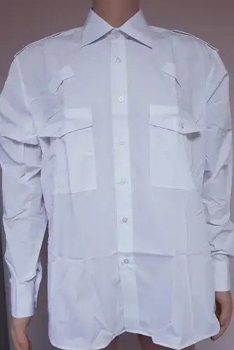 Herren Diensthemd Security Arbeitsbekleidung weiß Langarm Gr. UK 15,5/DE 39/M