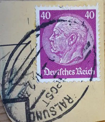 Deutsches Reich Briefausschnitt MiNr.524x mit Bahnpost Stralsund