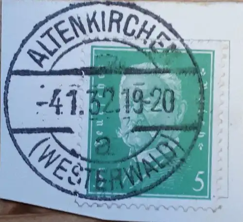 Deutsches Reich Briefausschnitt MiNr.411 gestempelt Altenkirchen
