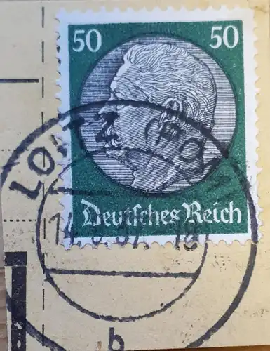Deutsches Reich Briefausschnitt MiNr. 525x gestempelt Loitz (pom)