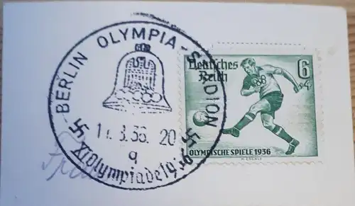 Deutsches Reich Briefausschnitt MiNr. 611 gestempelt Berlin Olympia-Stadion