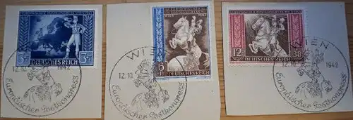 Deutsches Reich Briefausschnitt MiNr. 820/821/822