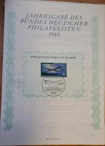 BRD Jahresgabe des Bundes Deutscher Philatelisten 1980
