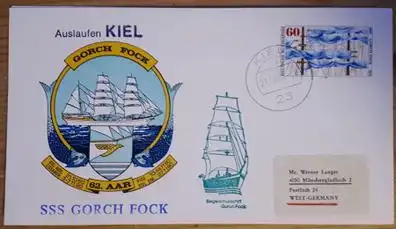 Schiffspost BRD Segelschulschiff Gorch Fock Auslaufen Kiel