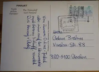 Schiffspost Finnland Fähre Finnjet (Postkarte)