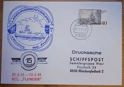 Schiffspost BRD MzL "Flunder" L760 Landungsbootgruppe 2. Division